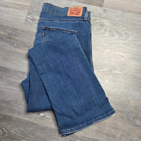 Women’s Levi’s Slimming Boot Cut Jeans – Dark Wash – Size 33x32 - Picture 1 of 13